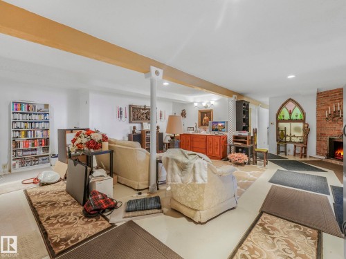 76 Goodridge Drive, St. Albert, AB - Indoor Photo Showing Living Room With Fireplace