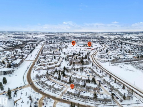 Snowy aerial view with a residential view - 1281 Hooke Road, Edmonton, AB - Outdoor With View