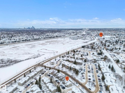 View of snowy aerial view - 1281 Hooke Road, Edmonton, AB - Outdoor With View