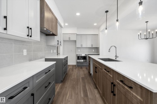 19428 25 Avenue, Edmonton, AB - Indoor Photo Showing Kitchen With Upgraded Kitchen