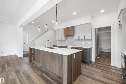 19428 25 Avenue, Edmonton, AB - Indoor Photo Showing Kitchen With Upgraded Kitchen