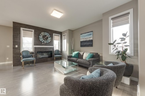 8729 Carson Way, Edmonton, AB - Indoor Photo Showing Living Room With Fireplace
