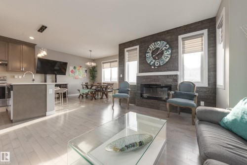 8729 Carson Way, Edmonton, AB - Indoor Photo Showing Living Room With Fireplace