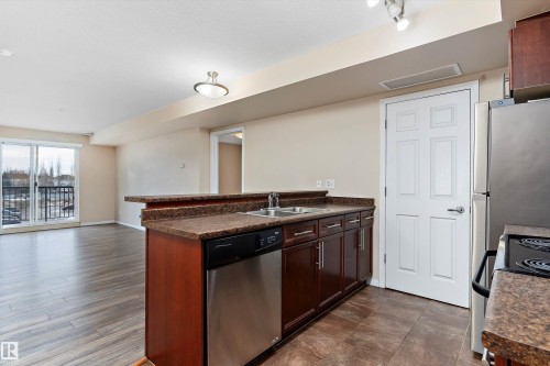 317 6925 199 Street, Edmonton, AB - Indoor Photo Showing Kitchen With Double Sink