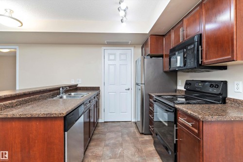 317 6925 199 Street, Edmonton, AB - Indoor Photo Showing Kitchen With Double Sink
