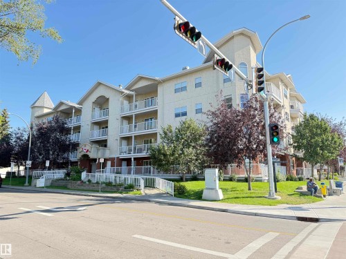 View of apartment building / complex - 302 8215 84 Avenue, Edmonton, AB - Outdoor With Balcony With Facade