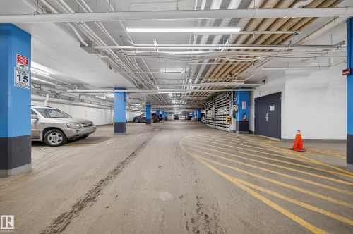 View of parking deck - 416 61 Festival Way, Sherwood Park, AB - Indoor Photo Showing Garage