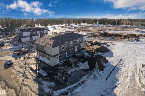 View of snowy aerial view - 171 Graybriar Drive, Stony Plain, AB - Outdoor With View