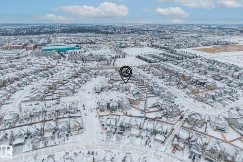 View of snowy aerial view - 14 Spring Bay, Spruce Grove, AB - Outdoor With View