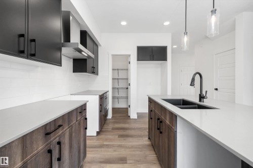 1166 South Creek Wynd, Stony Plain, AB - Indoor Photo Showing Kitchen With Double Sink With Upgraded Kitchen