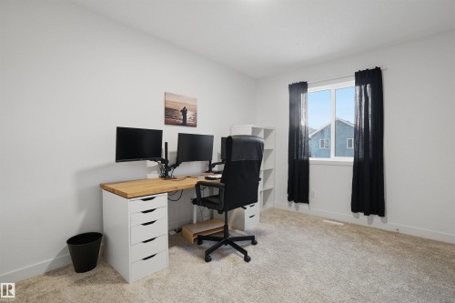 Office with light carpet and baseboards - 9882 225A St Nw, Edmonton, AB - Indoor Photo Showing Office