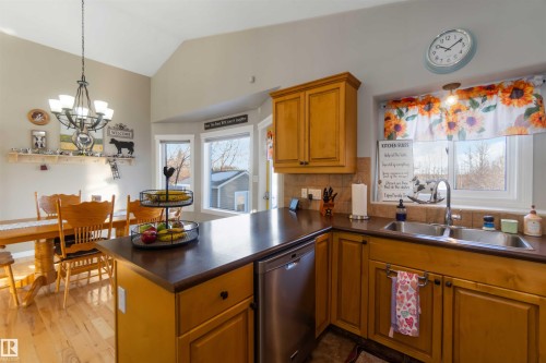 5133 54 Avenue, Redwater, AB - Indoor Photo Showing Kitchen With Double Sink