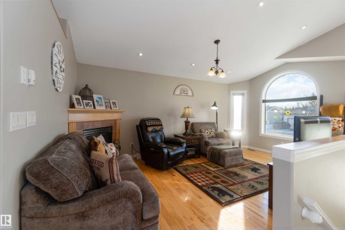 5133 54 Avenue, Redwater, AB - Indoor Photo Showing Living Room With Fireplace