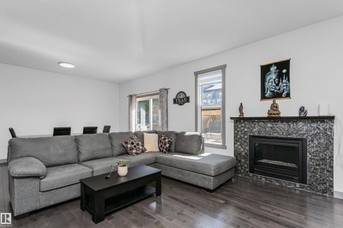 7703 Getty Wynd, Edmonton, AB - Indoor Photo Showing Living Room With Fireplace