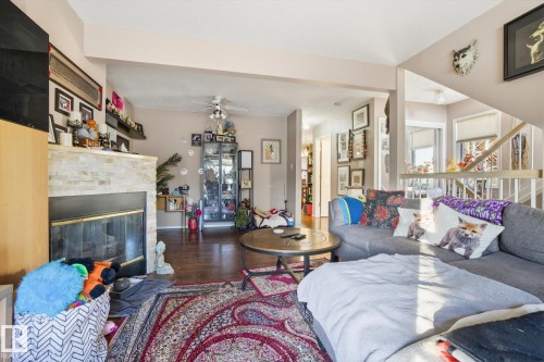 9771 176 Street, Edmonton, AB - Indoor Photo Showing Living Room With Fireplace
