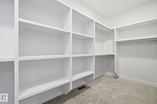 Walk in closet featuring light colored carpet - 17108 2 Street, Edmonton, AB - Indoor With Storage