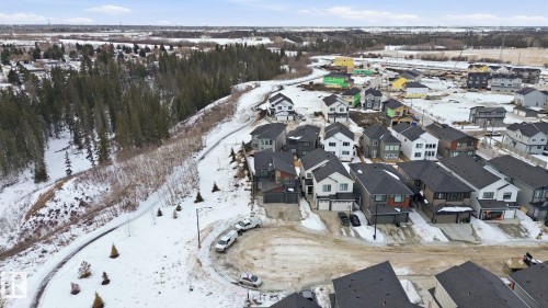 Snowy aerial view featuring a residential view - 17108 2 Street, Edmonton, AB - Outdoor With View