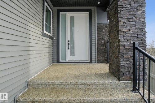 Entrance to property with stone siding - 17107 3 Street, Edmonton, AB - Outdoor