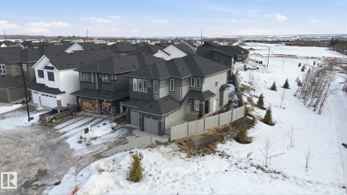 Snowy aerial view featuring a residential view - 17107 3 Street, Edmonton, AB - Outdoor
