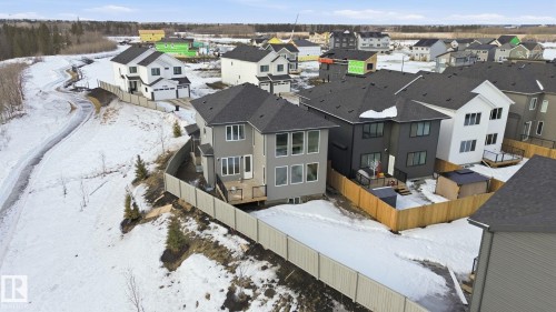 Snowy aerial view featuring a residential view - 17107 3 Street, Edmonton, AB - Outdoor