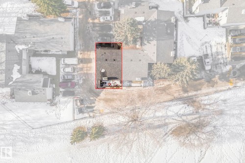 Aerial overview of property's location with property boundaries highlighted - 19 1415 62 Street, Edmonton, AB - Outdoor