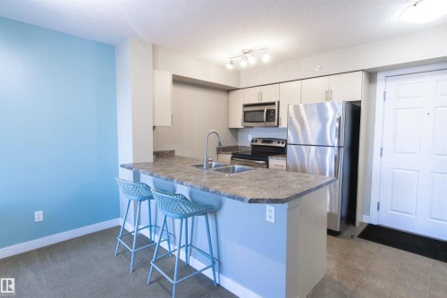 411 920 156 Street, Edmonton, AB - Indoor Photo Showing Kitchen With Stainless Steel Kitchen With Double Sink