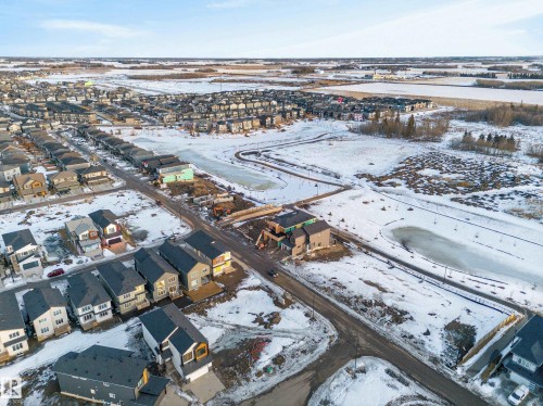 Snowy aerial view with a residential view - 8924 Mayday Way, Edmonton, AB 