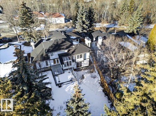 Snowy aerial view with a residential view - 218 Omand Drive, Edmonton, AB 