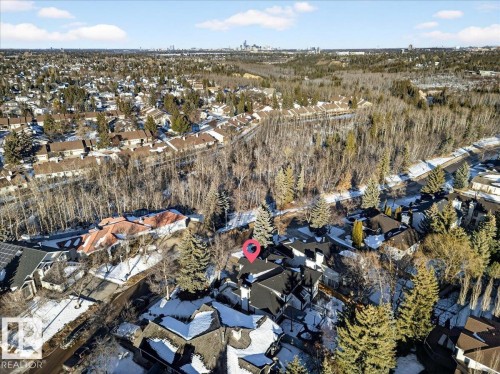 Aerial view of property's location featuring nearby suburban area - 218 Omand Drive, Edmonton, AB 