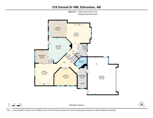 View of home floor plan - 218 Omand Drive, Edmonton, AB 