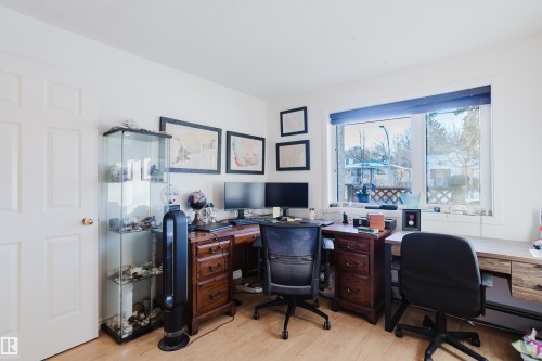 Home office featuring light wood finished floors - 115 10545 Saskatchewan Drive, Edmonton, AB - Indoor Photo Showing Office