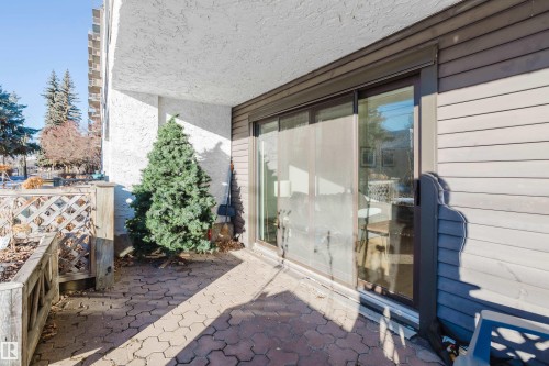 View of patio / terrace - 115 10545 Saskatchewan Drive, Edmonton, AB - Outdoor With Exterior