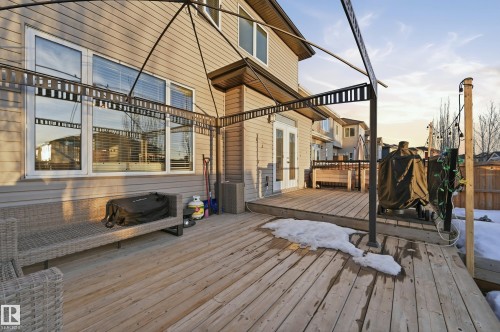 Deck with french doors - 30 Willow Link, Fort Saskatchewan, AB - Outdoor With Deck Patio Veranda With Exterior