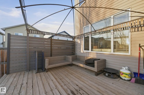 View of wooden deck - 30 Willow Link, Fort Saskatchewan, AB - Outdoor With Exterior