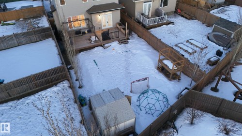 View of snowy aerial view - 30 Willow Link, Fort Saskatchewan, AB - Outdoor With Exterior