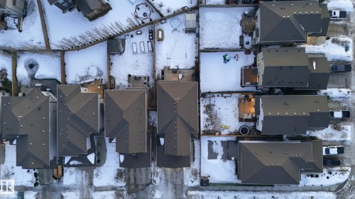 Snowy aerial view featuring a residential view - 30 Willow Link, Fort Saskatchewan, AB - Outdoor