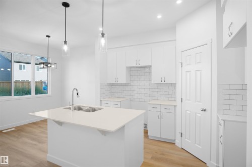 12127 34 Avenue, Edmonton, AB - Indoor Photo Showing Kitchen With Double Sink With Upgraded Kitchen