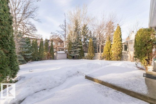 Snowy yard with a shed - 5720 109A Street Nw, Edmonton, AB - Outdoor
