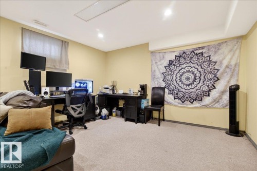Office with carpet floors and recessed lighting - 13320 123 Street, Edmonton, AB - Indoor Photo Showing Office