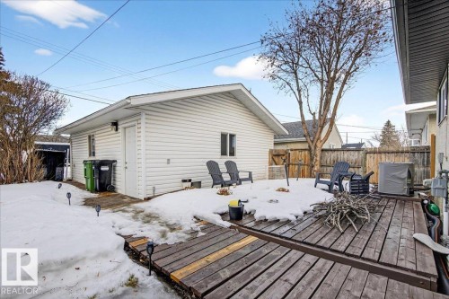 Deck with a fenced backyard - 13320 123 Street, Edmonton, AB - Outdoor With Deck Patio Veranda With Exterior