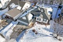 Snowy aerial view featuring a residential view - 4 Harriott Court, St. Albert, AB  - Outdoor 