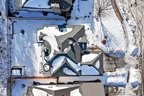 View of snowy aerial view - 4 Harriott Court, St. Albert, AB - Outdoor