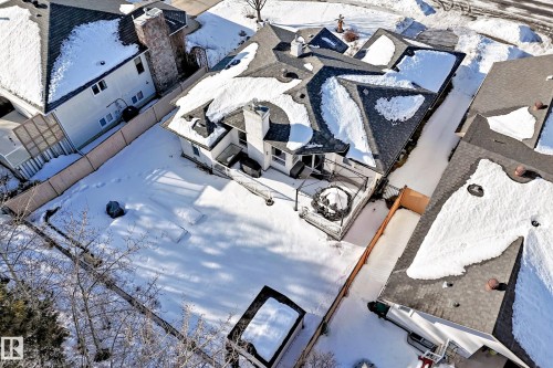 View of snowy aerial view - 4 Harriott Court, St. Albert, AB - Outdoor