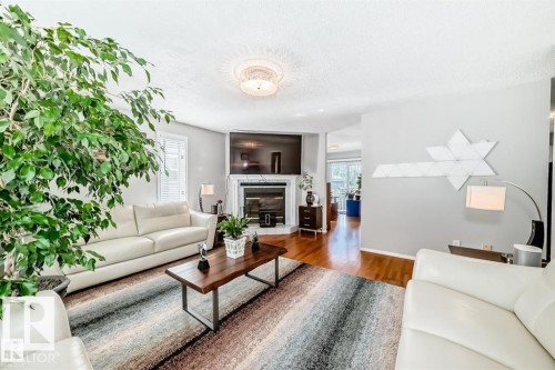 9012 142 Street Nw, Edmonton, AB - Indoor Photo Showing Living Room With Fireplace