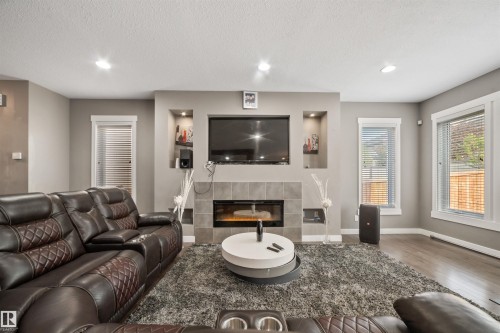 20641 97A Avenue, Edmonton, AB - Indoor Photo Showing Living Room With Fireplace