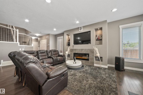 20641 97A Avenue, Edmonton, AB - Indoor Photo Showing Living Room With Fireplace