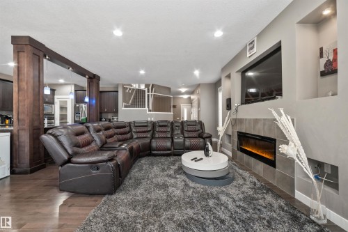 20641 97A Avenue, Edmonton, AB - Indoor Photo Showing Living Room With Fireplace