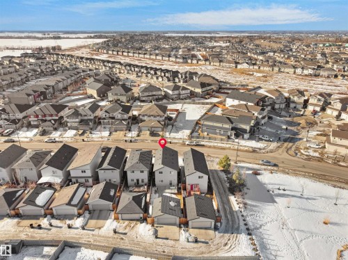 Aerial view of property's location with nearby suburban area - 5423 Chappelle Road, Edmonton, AB - Outdoor With View