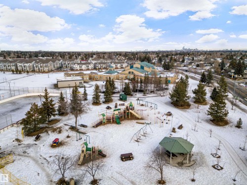 Snowy aerial view featuring a residential view - 519 Buchanan Road, Edmonton, AB - Outdoor With View