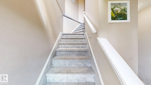 Staircase featuring carpet and baseboards - 1150 37B Avenue, Edmonton, AB - Indoor Photo Showing Other Room
